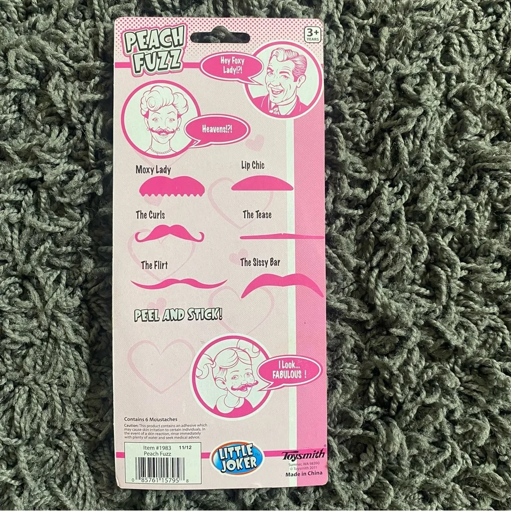 Peach Fuzz Pink Mustache Set
